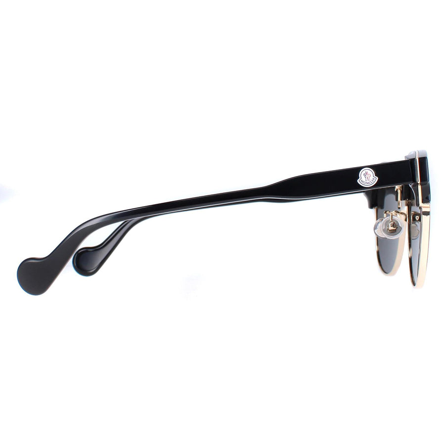 Moncler Sunglasses ML0112-K 01A Shiny Black Gold Dark Grey
