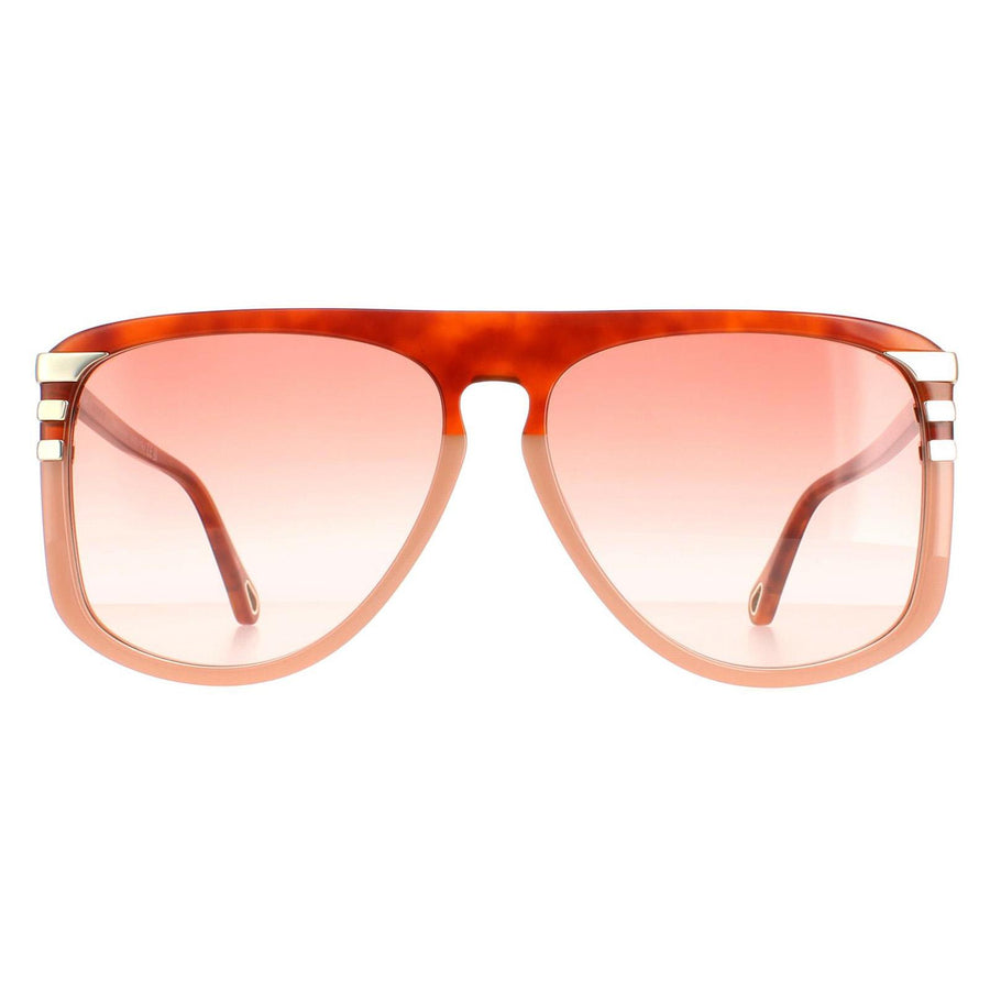 Chloe CH0104S Sunglasses Shiny Blonde Havana / Orange Gradient