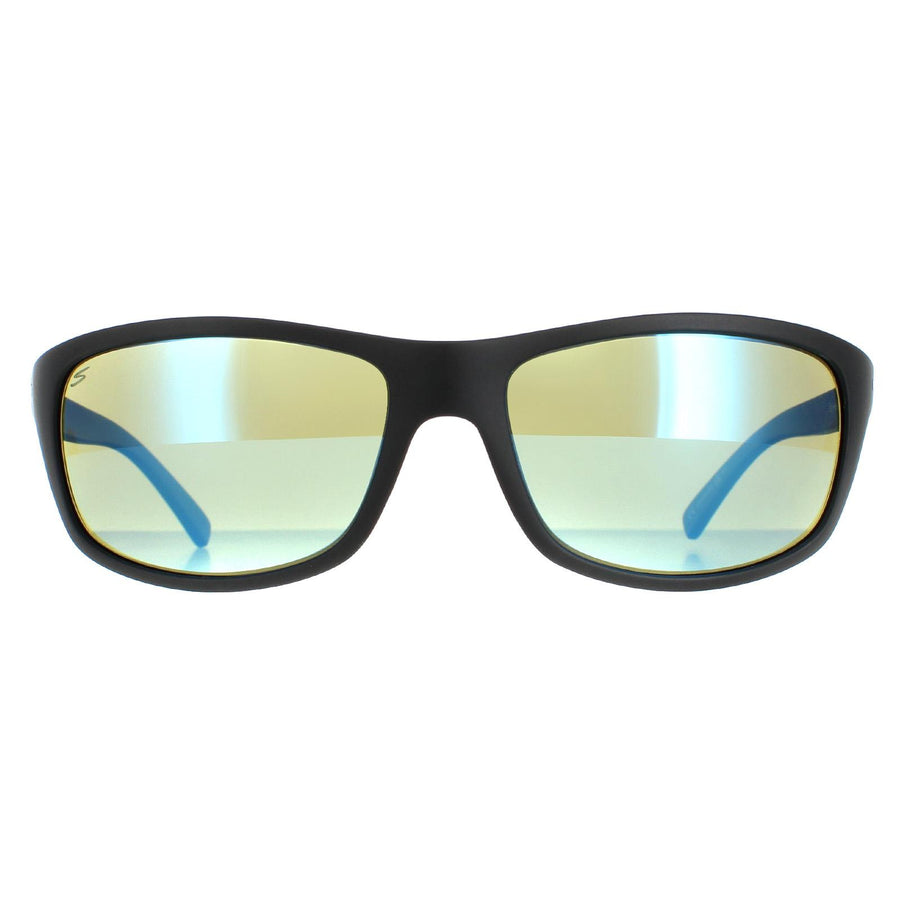 Serengeti Bormio Sunglasses Matte Black / Saturn Polarized 555nm Blue