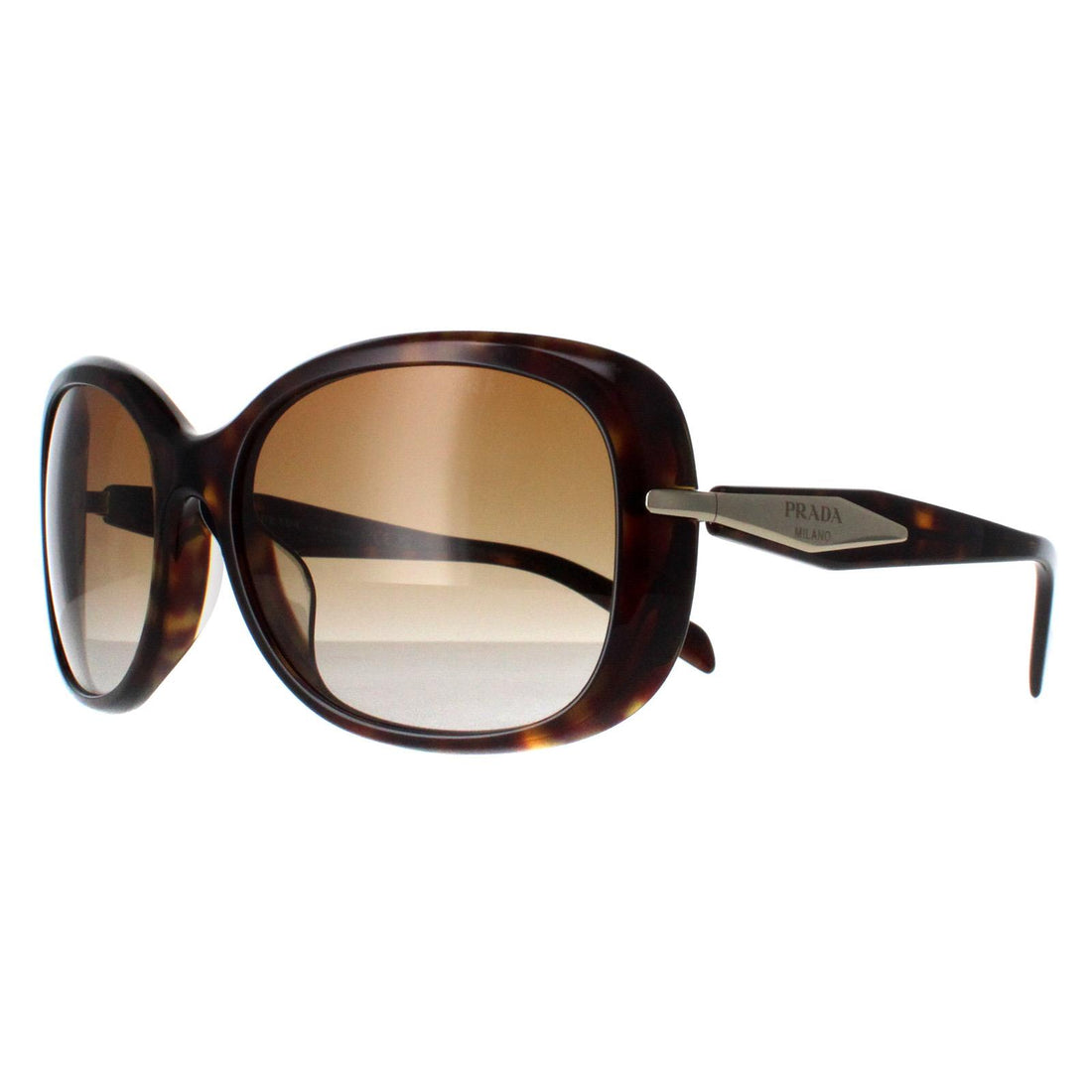Prada Sunglasses PR04ZSF 2AU6E1 Tortoise Brown Gradient Polarized