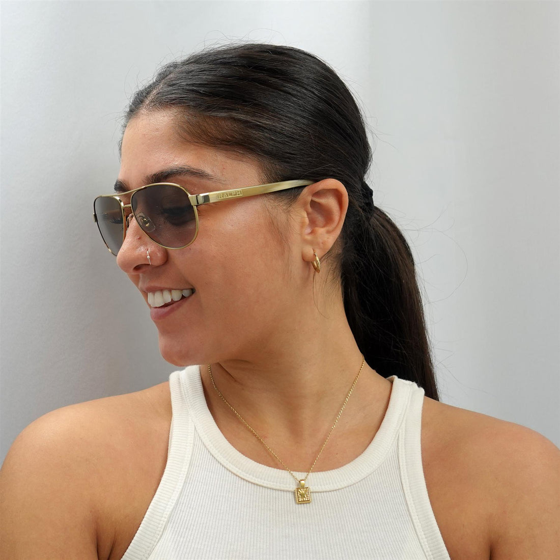 Ralph by Ralph Lauren Sunglasses 4004 101/13 Gold Cream Brown Gradient