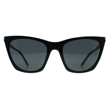 Saint Laurent Sunglasses SL 214 Kate Thin 001 Shiny Black Grey
