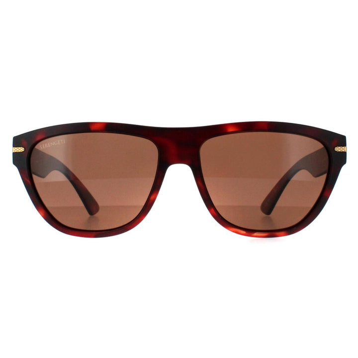 Serengeti Sunglasses Pancho SS601002 Matte Red Tortoise Mineral Drivers Polarized