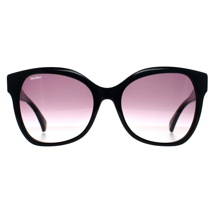 Max Mara Sunglasses MM0014 Emme3 01B Shiny Black Smoke Grey Gradient