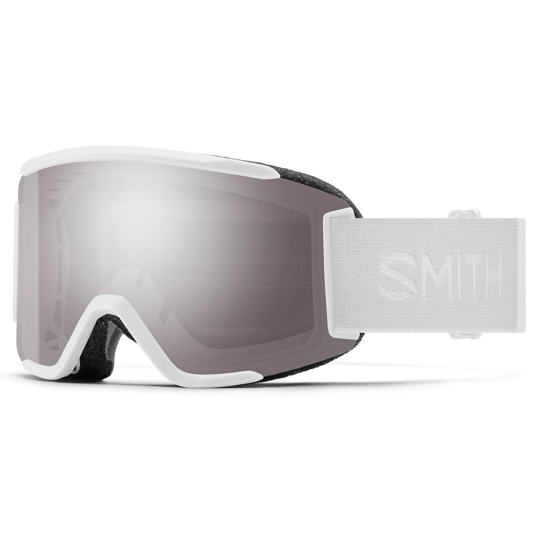 Smith Ski Goggles Squad S 33F 5T White Vapor ChromaPop Sun Platinum Mirror & Clear
