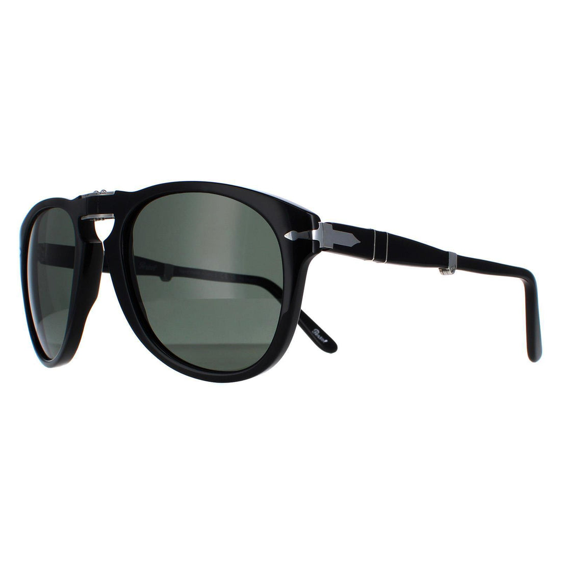 Persol Sunglasses PO0714 95/58 Black Green Polarized Folding 54mm