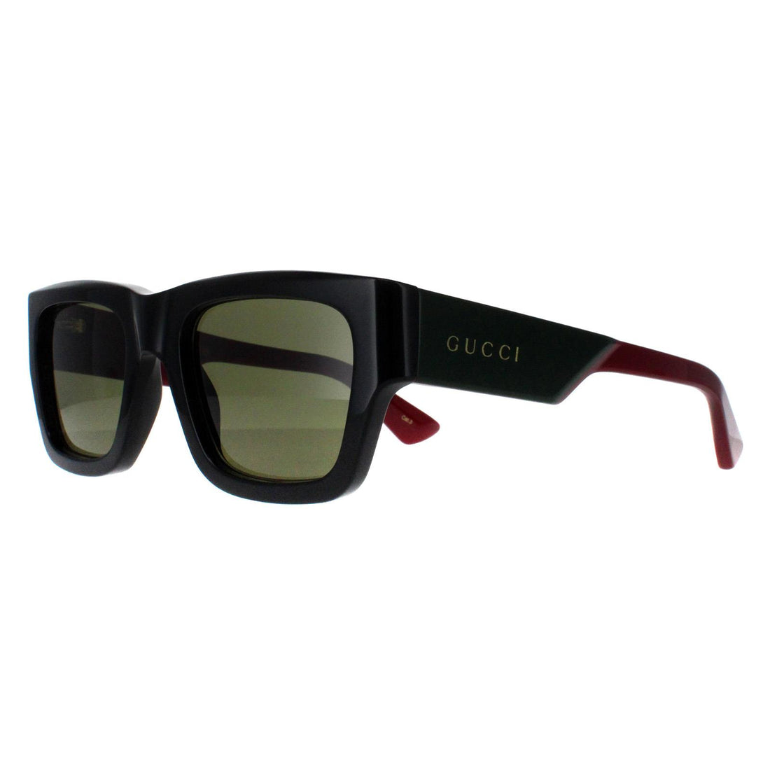 Gucci Sunglasses GG1668S 003 Black with Green and Red Green