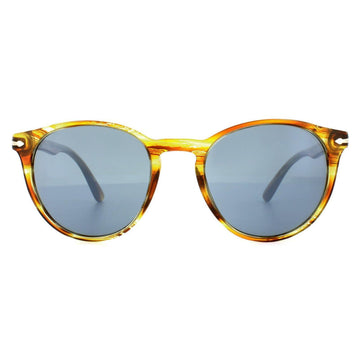 Persol Sunglasses 3152 9043/56 Brown Striped Yellow Blue Anti-Glare