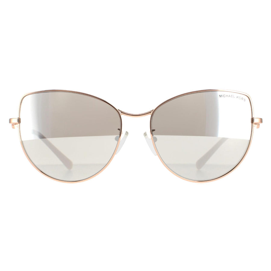 Michael Kors Sunglasses MK1062 La Paz 11086G Rose Gold Silver Mirror