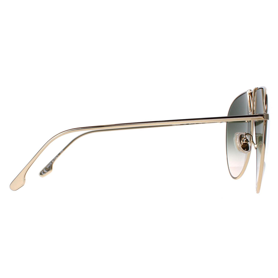 Victoria Beckham Sunglasses VB208S 700 Gold Khaki Grey Gradient