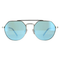 Serengeti Shelby Sunglasses Shiny Silver Saturn Polarized 555nm Blue