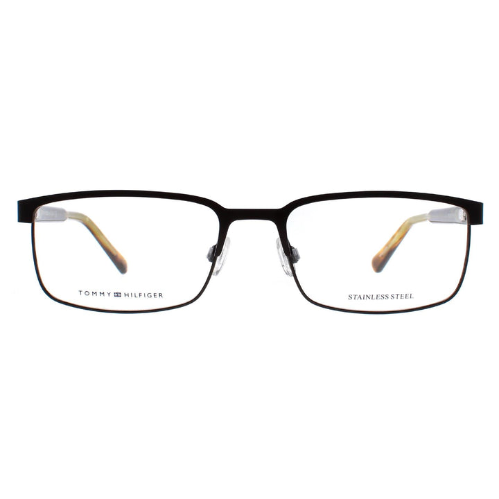 Tommy Hilfiger Glasses Frames TH 1235 1IQ Matte Brown Green Men