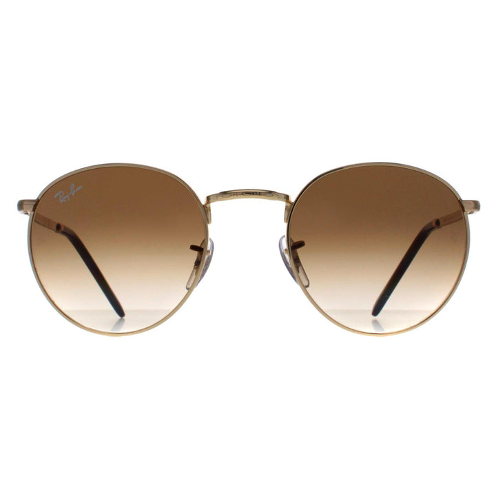 Ray-Ban RB3637 New Round Sunglasses Gold Brown Gradient 53