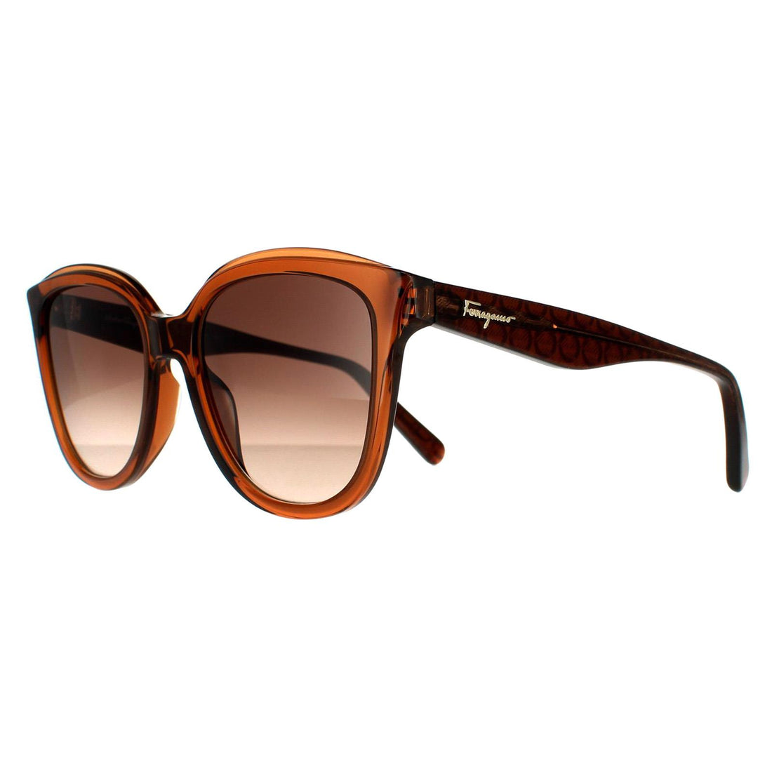 Salvatore Ferragamo Sunglasses SF977S 210 Crystal Brown Brown Gradient