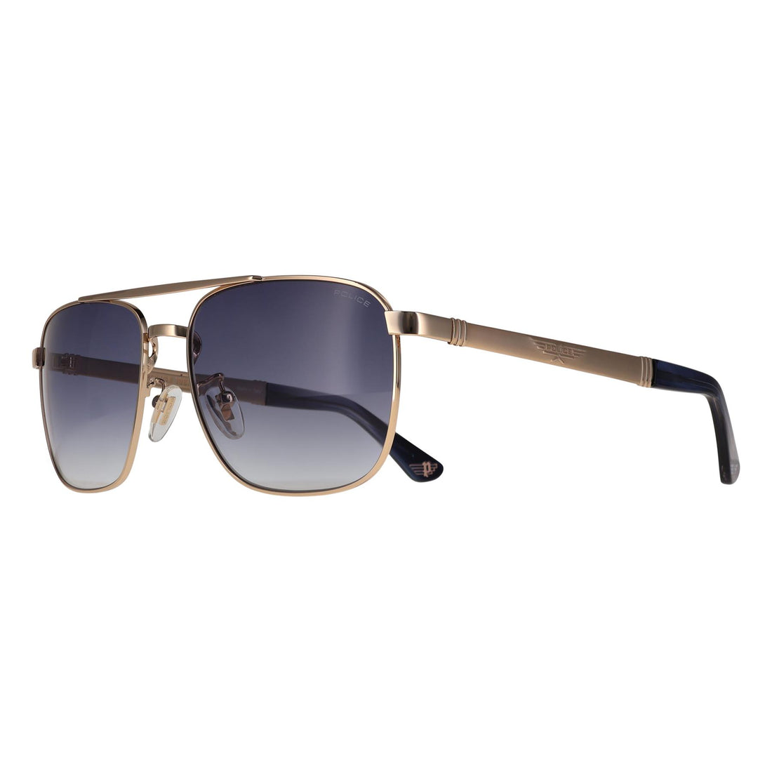 Police Sunglasses SPL890M Origins 3 0300 Shiny Rose Gold Blue Gradient