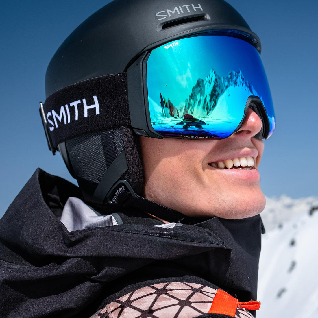Smith Ski Goggles 4D Mag XL 0JX 4B Black ChromaPop Everyday Blue Mirror & CP Storm Blue Sensor Mirror