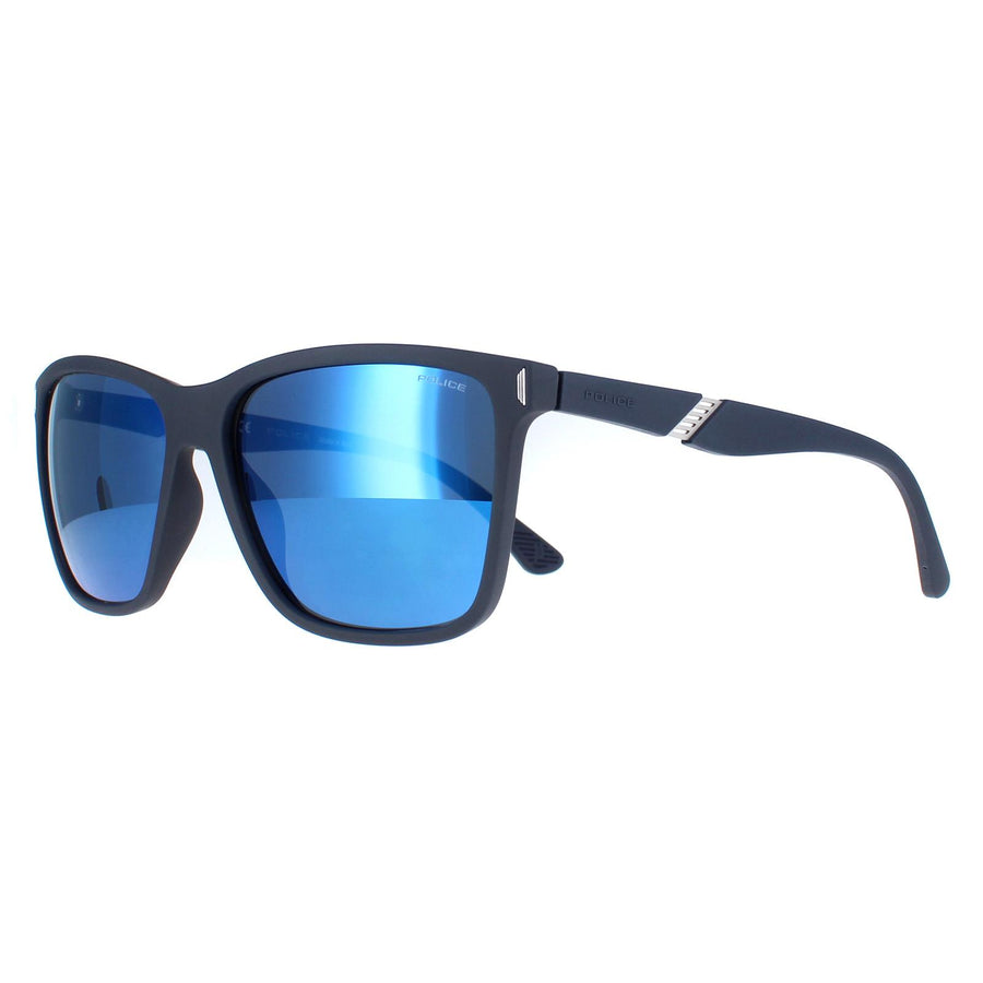 Police Sunglasses SPL529 Speed 10 92EB Rubber Blue Blue Mirror