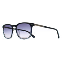 Police Sunglasses SPLQ86 Crossroads 5 0GBL Shiny Striped Blue Smoke Grey Gradient