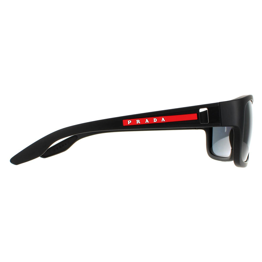 Prada Sport Sunglasses PS01WS DG002G Black Rubber Dark Grey Polarized
