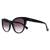 Max Mara Sunglasses MM0058 Logo 13 01B Shiny Black Smoke Grey Gradient
