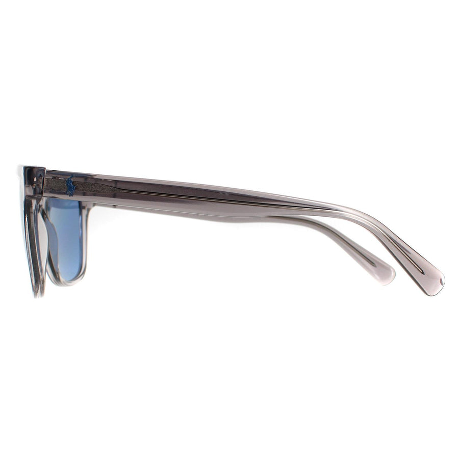 Polo Ralph Lauren Sunglasses PH4167 51111U Shiny Transparent Grey Light Blue Silver Mirror