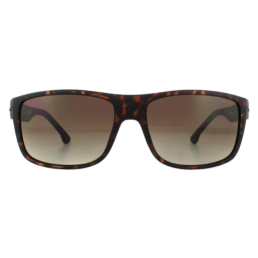 Police SPLB39 Tailwind 4 Sunglasses Matte Dark Havana / Smoke Brown Gradient