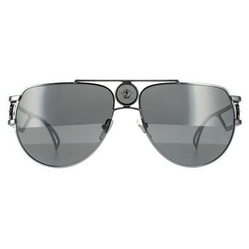 Versace Sunglasses VE2225 10016G Gunmetal Grey Silver Mirror