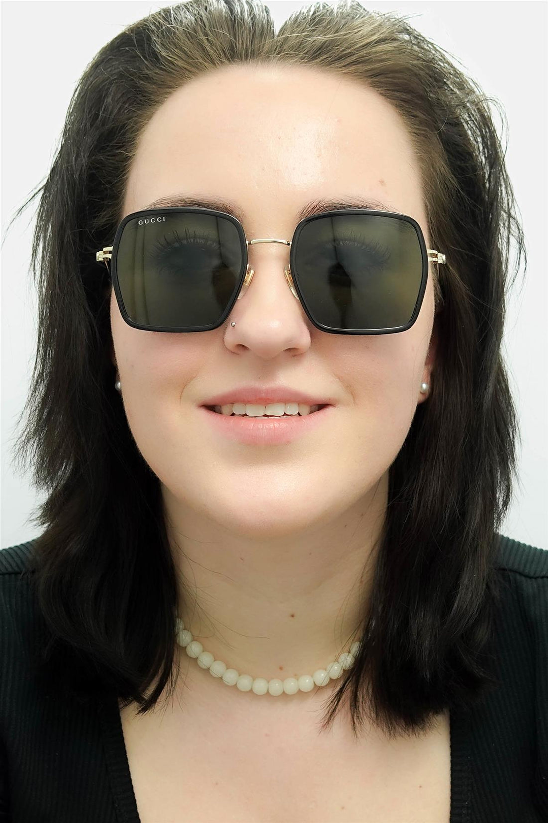 Gucci Sunglasses GG1848S 001 Black Gold Grey