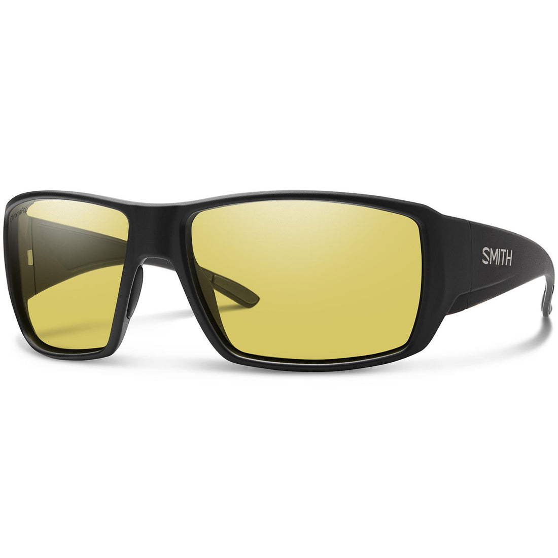 Smith Sunglasses Guides Choice 003 L5 Matte Black Chromapop Glass Polarized Low Light Yellow