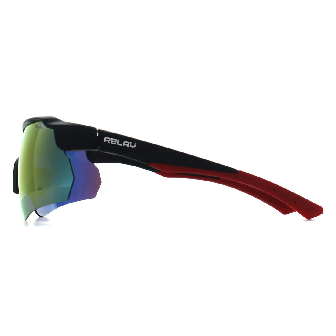 Relay Shield Unisex Matte Black and Red Red Revo Polarized Clearshot Sunglasses