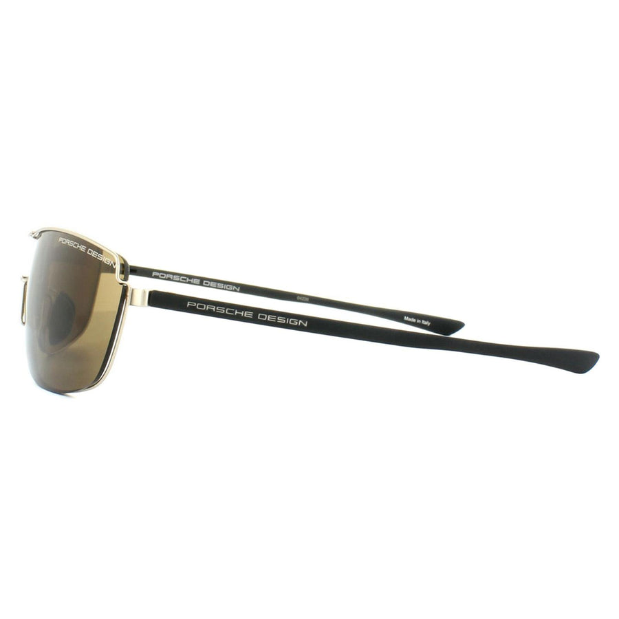 Porsche Design Sunglasses P8616 B V379 Light Gold Brown
