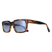 Persol Sunglasses PO3272S 123556 Striped Black & Brown Light Blue