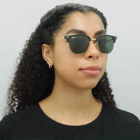 Ray-Ban Sunglasses RB4416 New Clubmaster 601/31 Black on Gold Green