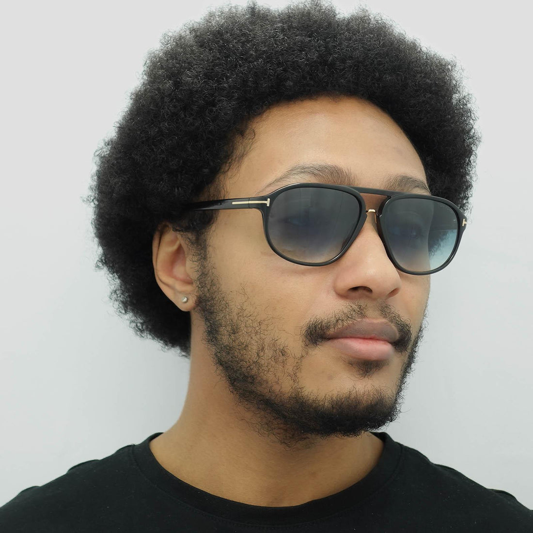 Tom Ford Sunglasses 0447 Jacob 01P Shiny Black Green Gradient