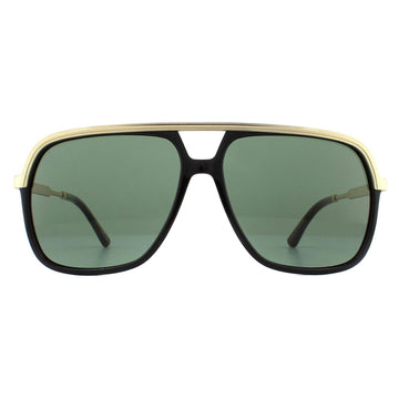 Gucci Sunglasses GG0200S 001 Black and Gold Green