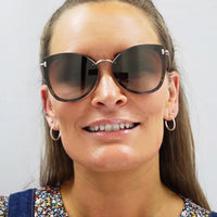Tom Ford Sunglasses Charlotte 0657 01C Grey Gold Blue Gradient with Silver Mirror