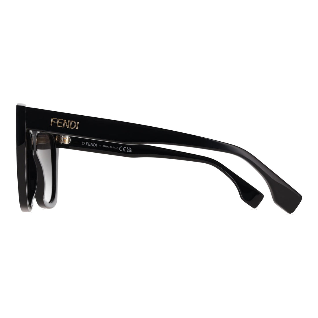 Fendi Sunglasses FE40151I Lettering 01B Shiny Black Smoke Grey Gradient