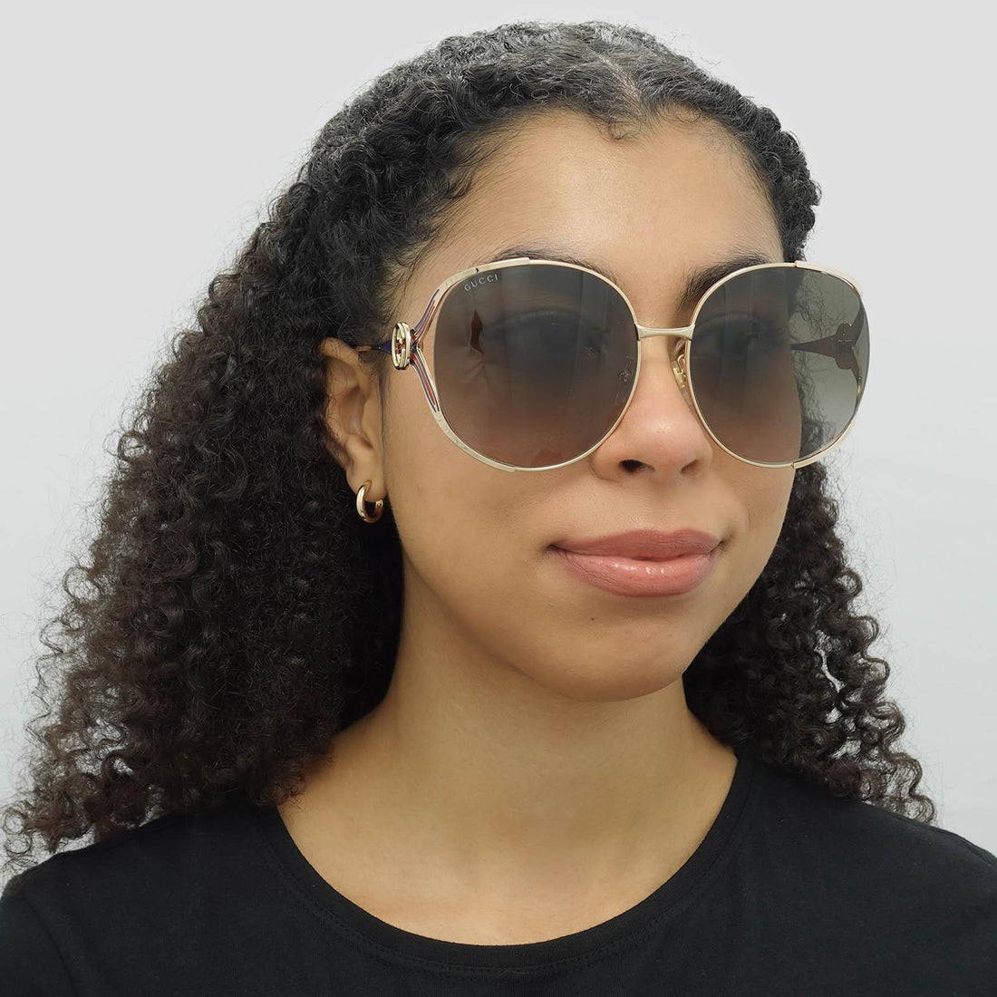 Gucci Sunglasses GG0225S 002 Gold Brown Gradient