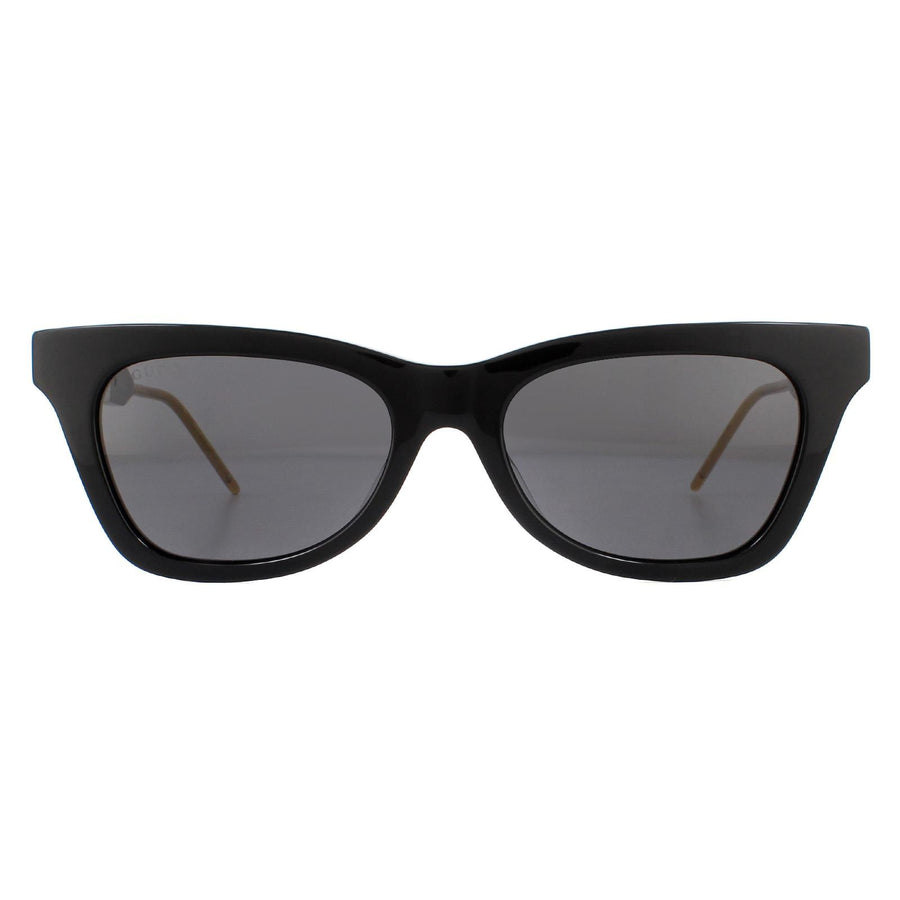 Gucci GG0598S Sunglasses Black and Gold / Grey