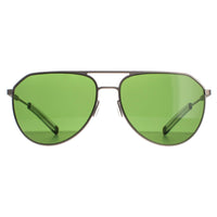 Salvatore Ferragamo Sunglasses SF219S 032 Matte Light Ruthenium Green