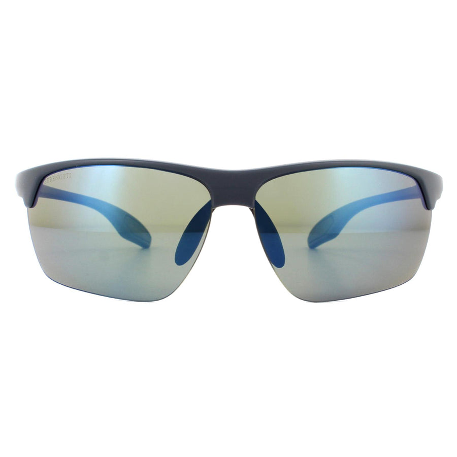 Serengeti Linosa Sunglasses Sanded Dark Grey Blue 555nm Polarized