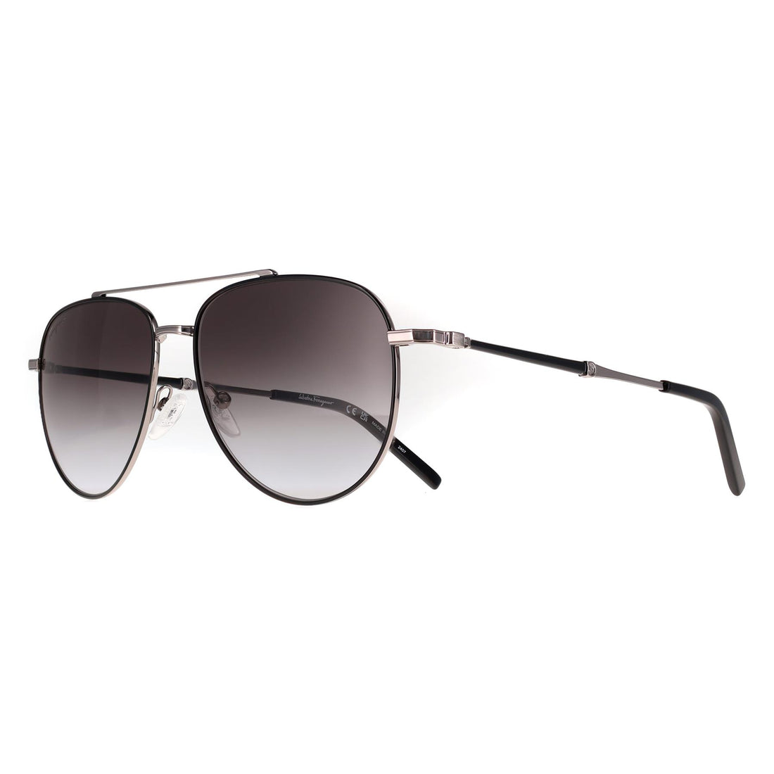 Salvatore Ferragamo Sunglasses SF226S 086 Black Light Ruthenium Grey Gradient