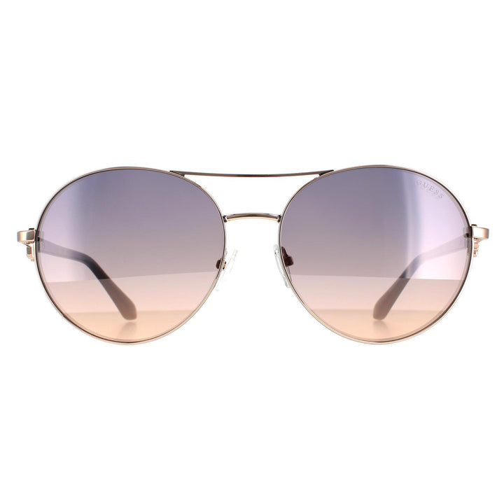 Guess Sunglasses GU7791-S 28Z Shiny Rose Gold Black Pink Grey Gradient