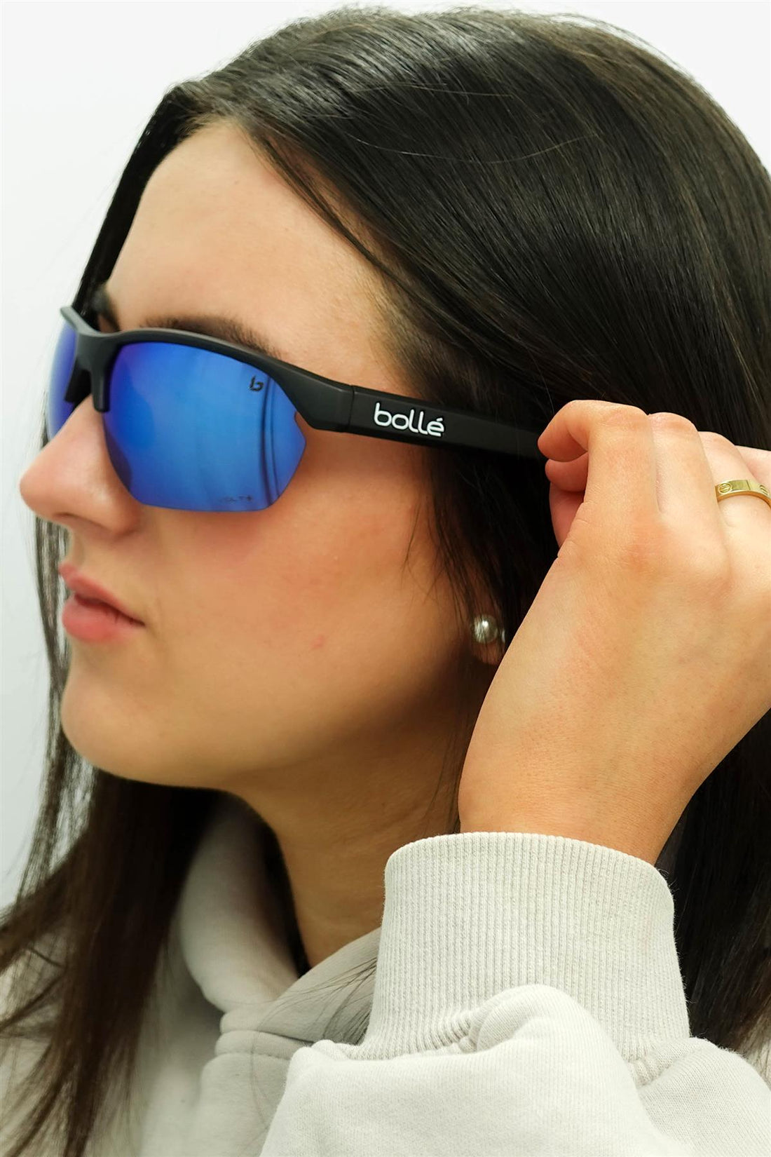 Bolle Sunglasses Victus BS065004 Black Matte Blue Volt+ Offshore Polarized