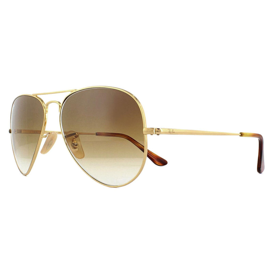 Ray-Ban Sunglasses Aviator Metal II RB3689 914751 Gold Brown