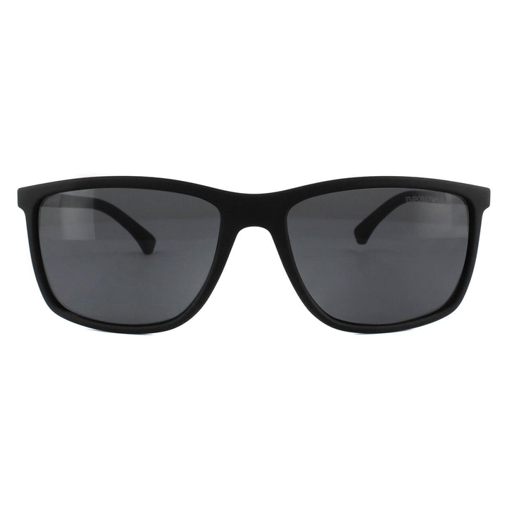 Emporio Armani Sunglasses 4058 5063/81 Black Rubber Grey Polarized