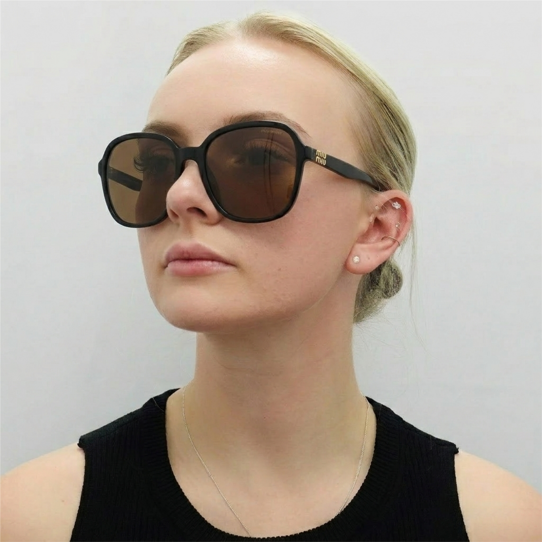 Miu Miu Sunglasses MUB01S 16K90Q Black Brown