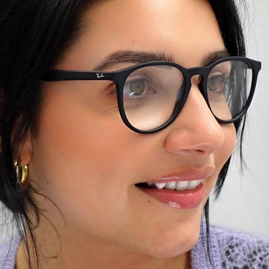 Ray-Ban Glasses Frames 7046 5364 Rubberised Black Clear