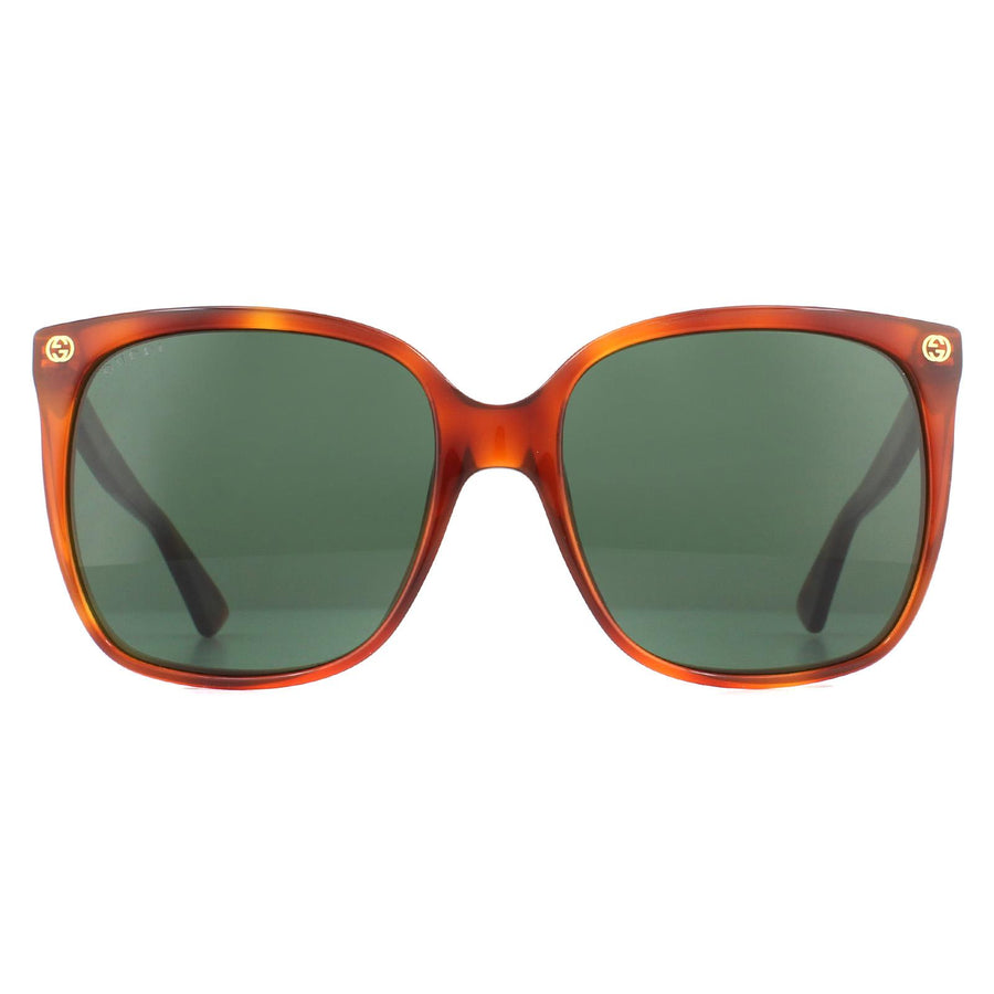 Gucci GG0022S Sunglasses Havana Green