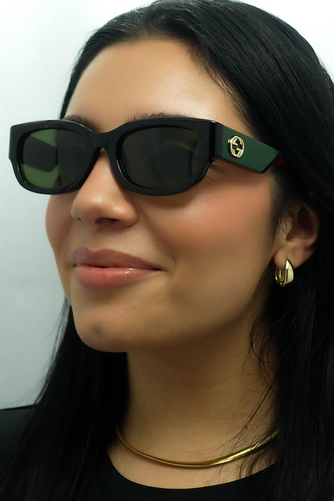 Gucci Sunglasses GG1667SK 002 Havana with Green and Red Green